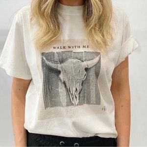 ANINE BING Lili Walk With Me Tee T-Shirt Skull S